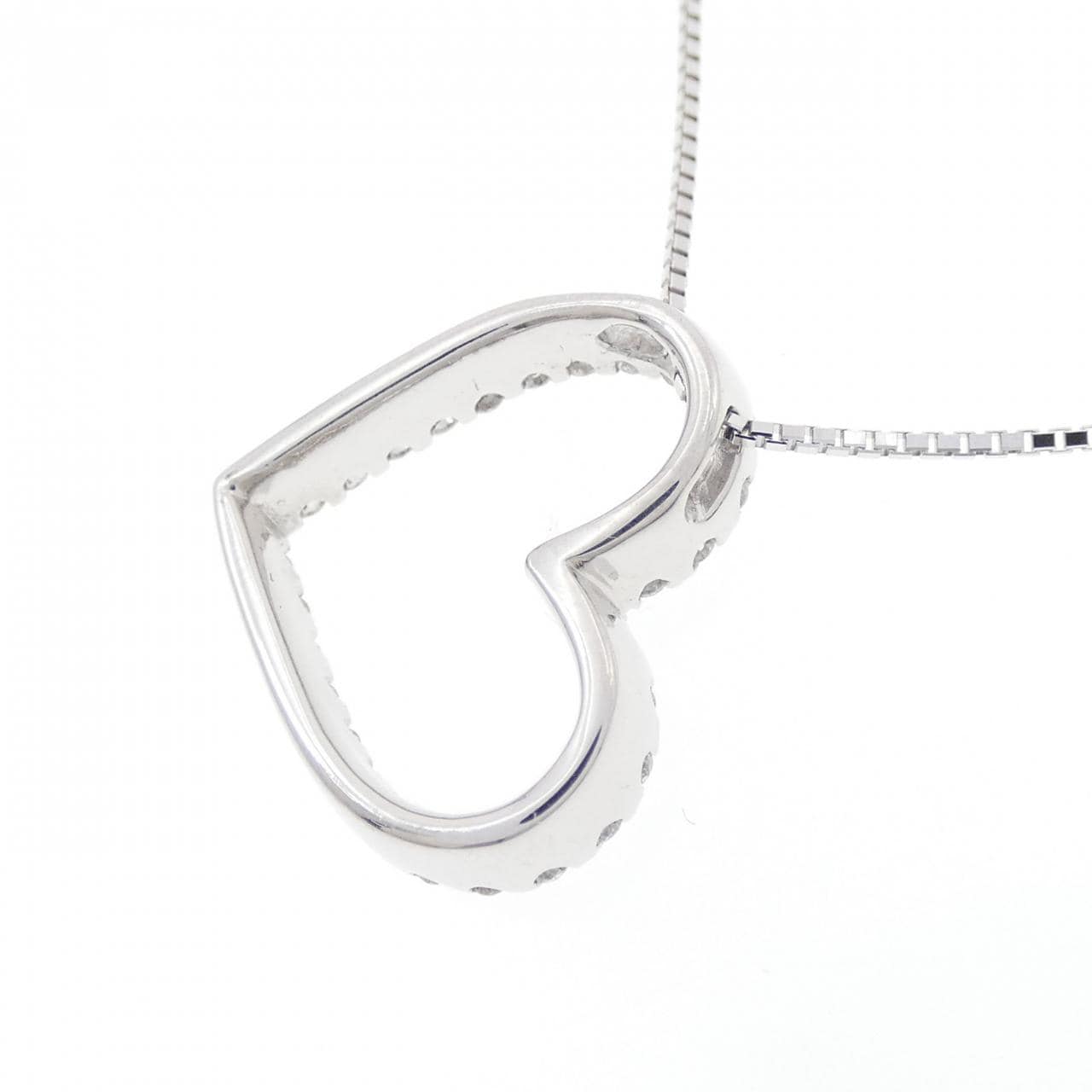 K18WG ハート ダイヤモンド ネックレス 0.34CT