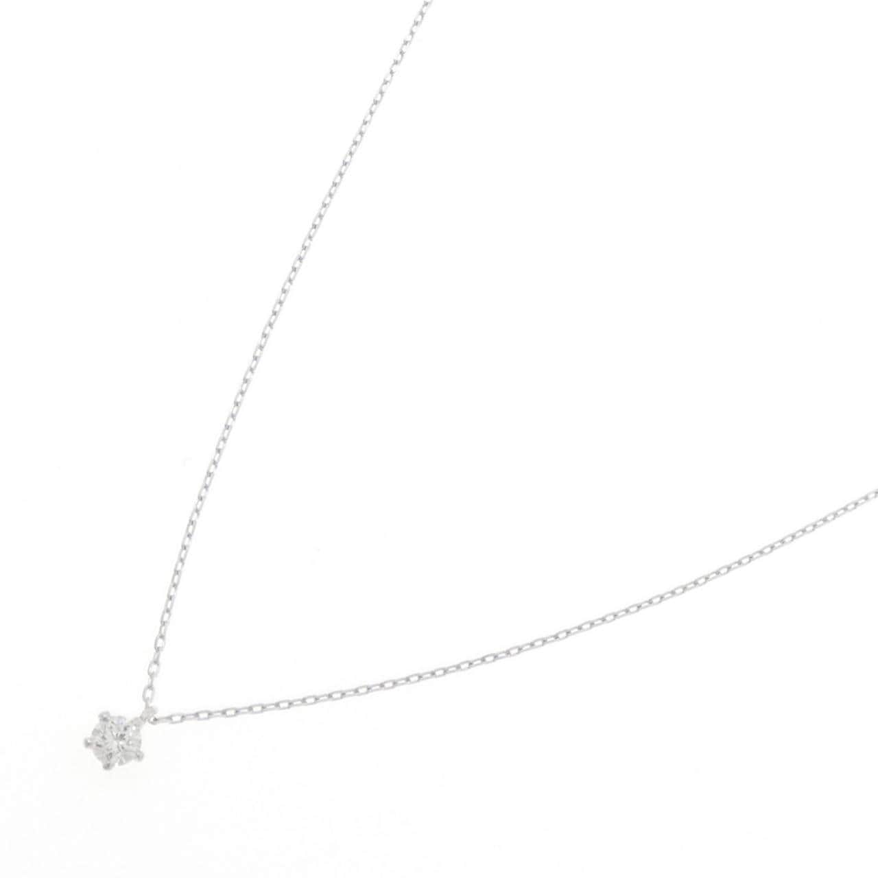 K18WG ソリティア ダイヤモンド ネックレス 0.092CT