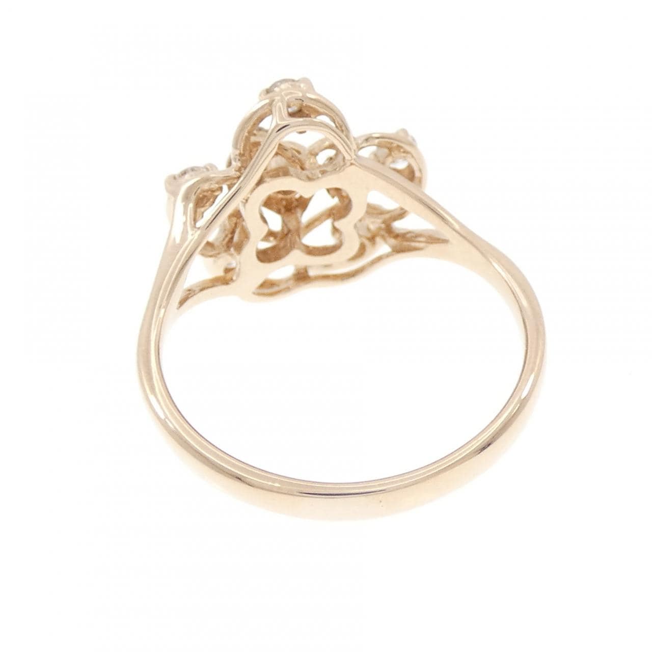 K10PG フラワー ダイヤモンド リング 0.23CT