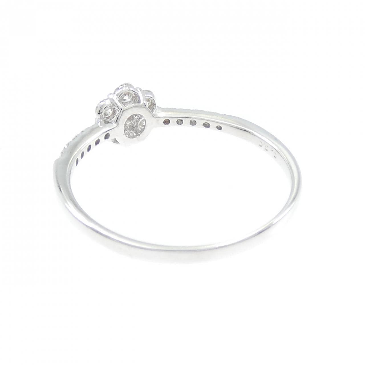 K18WG フラワー ダイヤモンド リング 0.30CT