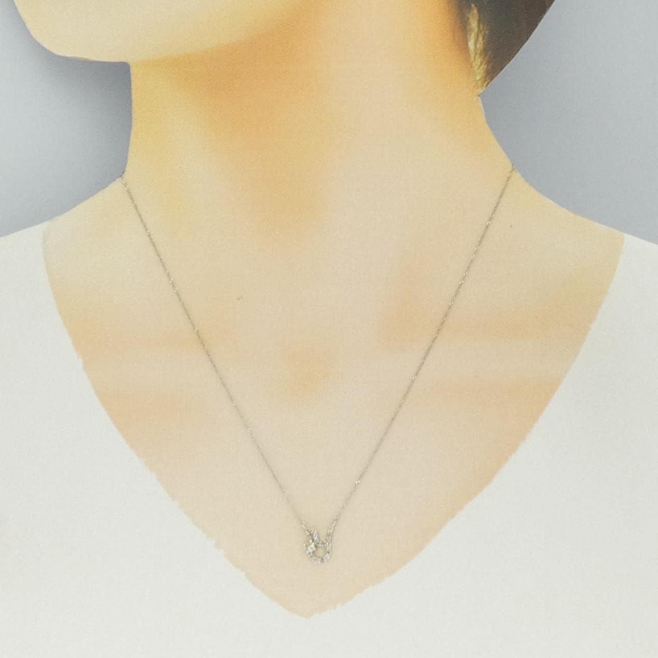 PT900/PT850 ダイヤモンド ネックレス 0.3CT