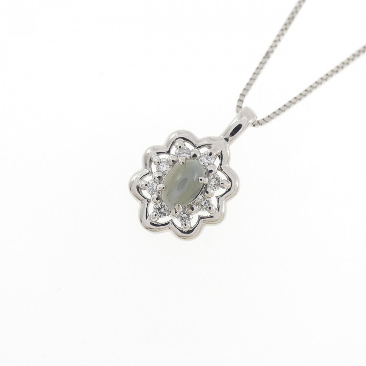 PT900/PT850 アレキサンドライトキャッツアイ ネックレス 0.25CT