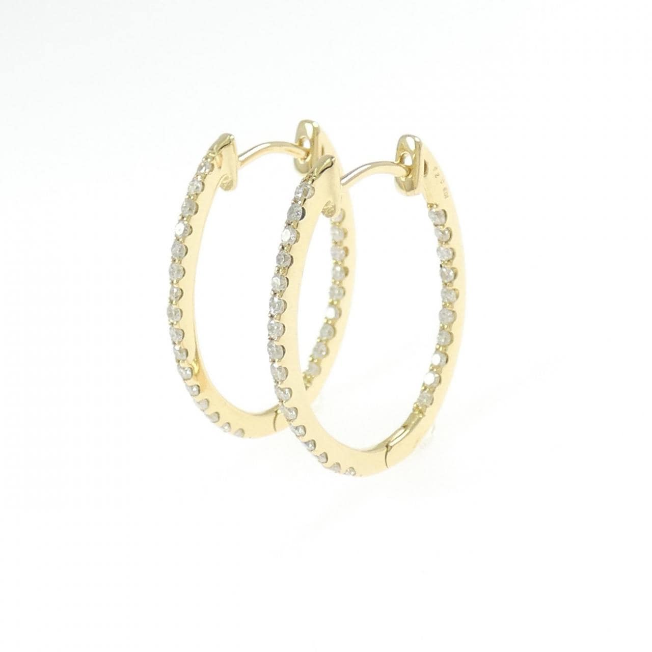 K18YG ダイヤモンド フープ ピアス 0.50CT