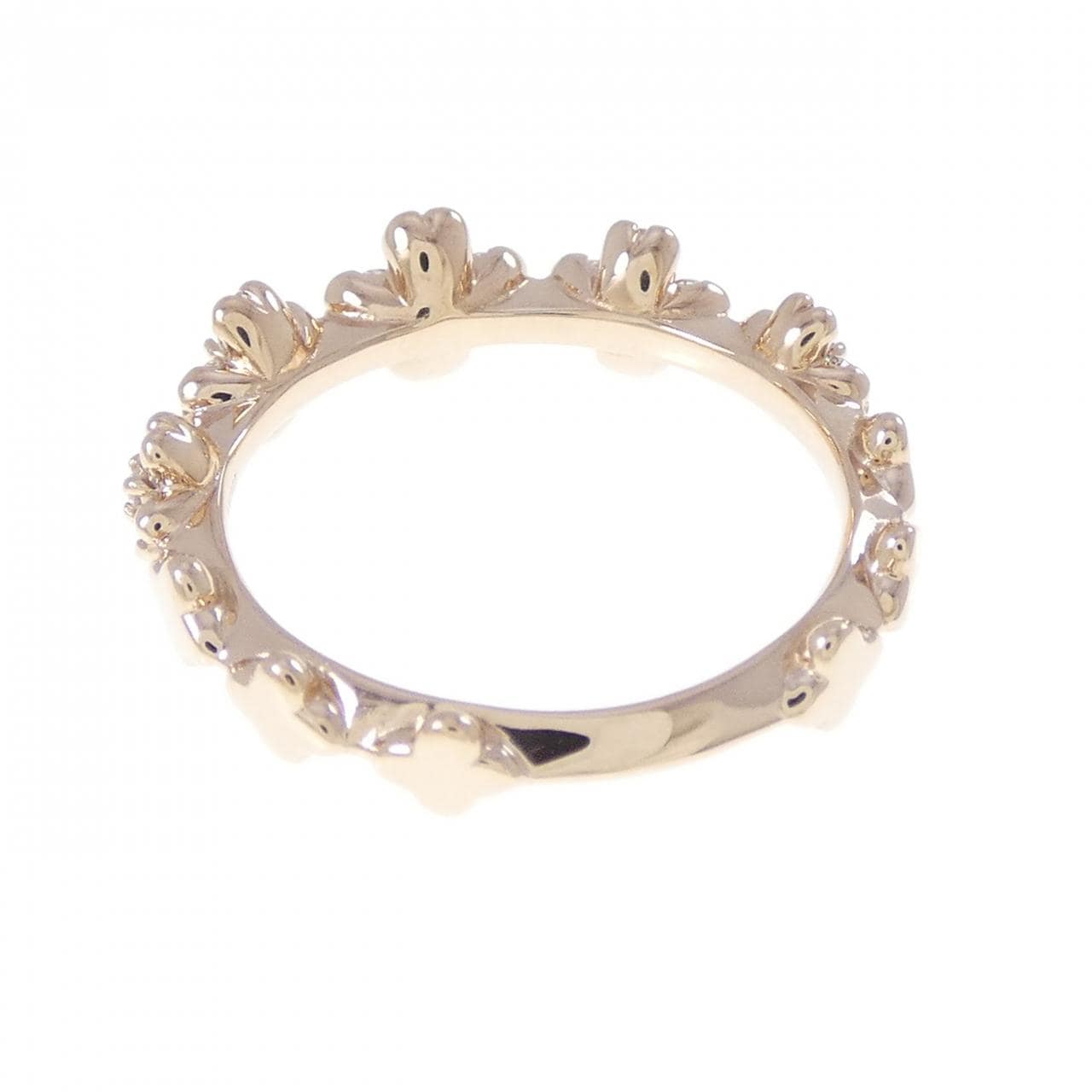 K18PG フラワー ダイヤモンド リング 0.48CT