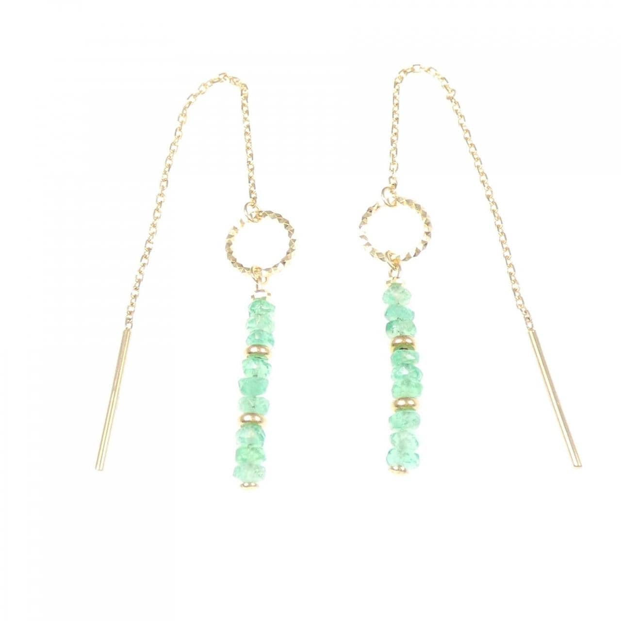 K18YG エメラルド ピアス 1.00CT