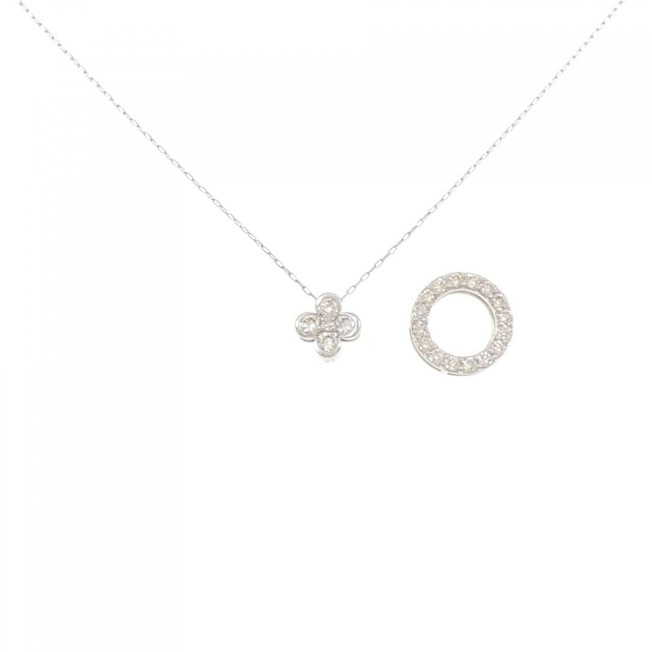 【新品】PT 2WAY フラワー ダイヤモンド ネックレス 0.50CT