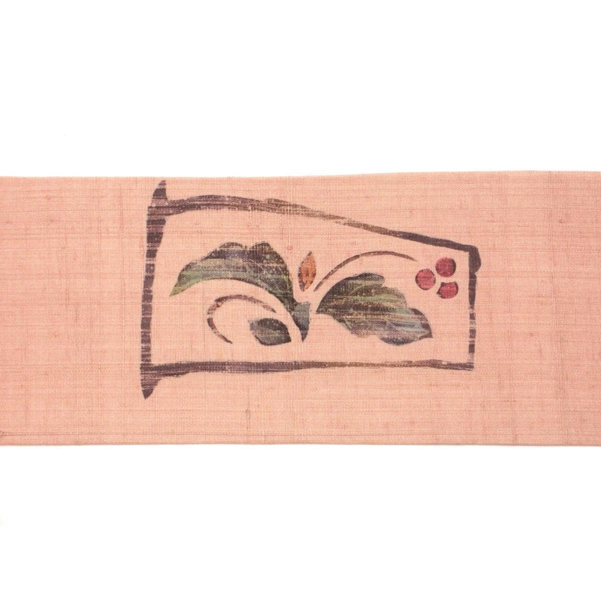 名古屋帯　染紬　友禅加工