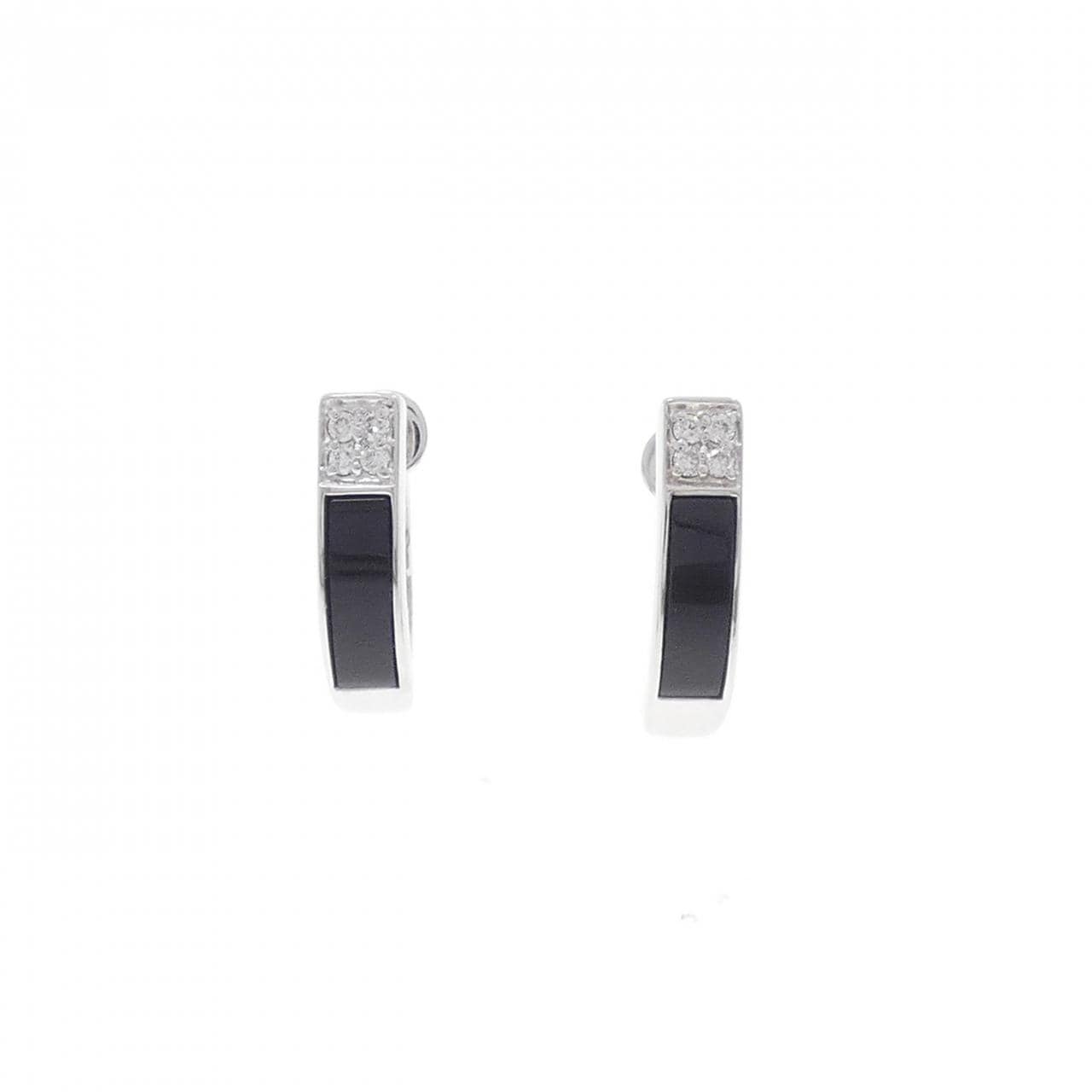 K18WG onyx earrings