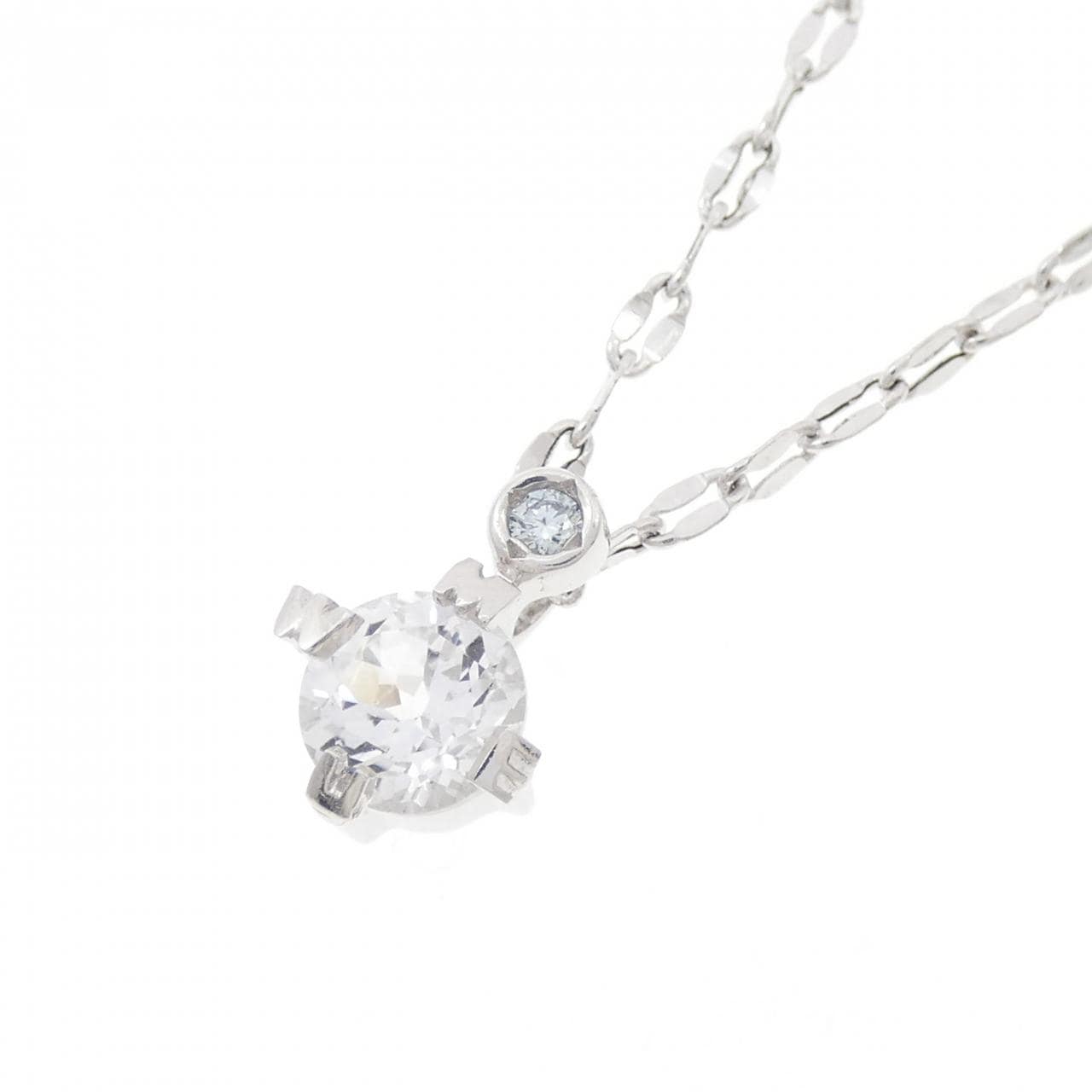 K18WG ホワイトサファイヤ ネックレス 1.111CT