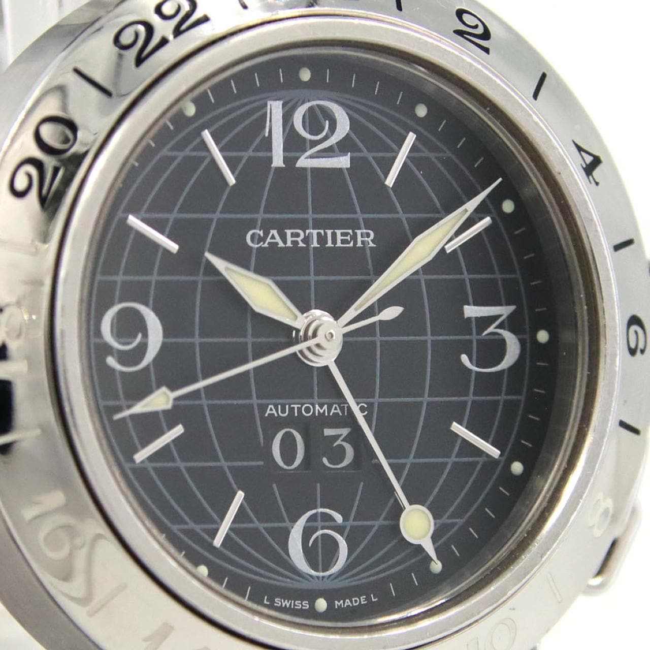 【ノーメンテナンス還元価格】カルティエ パシャC GMTグランデデイト W31049M7 SS 自動巻