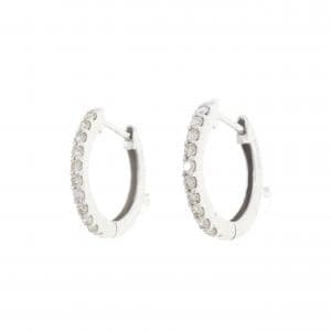 【新品】K18WG フープ ダイヤモンド ピアス 0.20CT