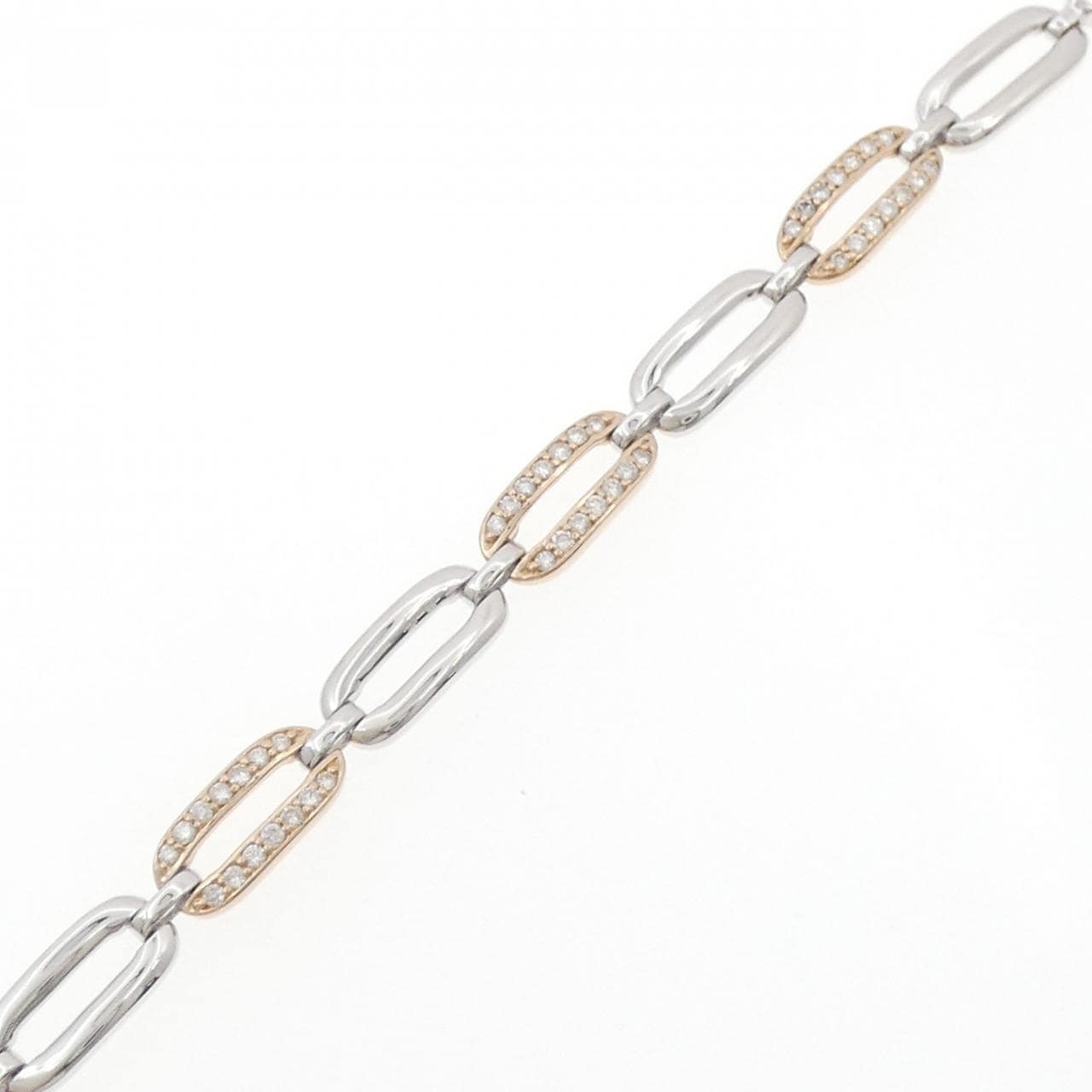 K18WG/K18PG ダイヤモンド ブレスレット 1.05CT