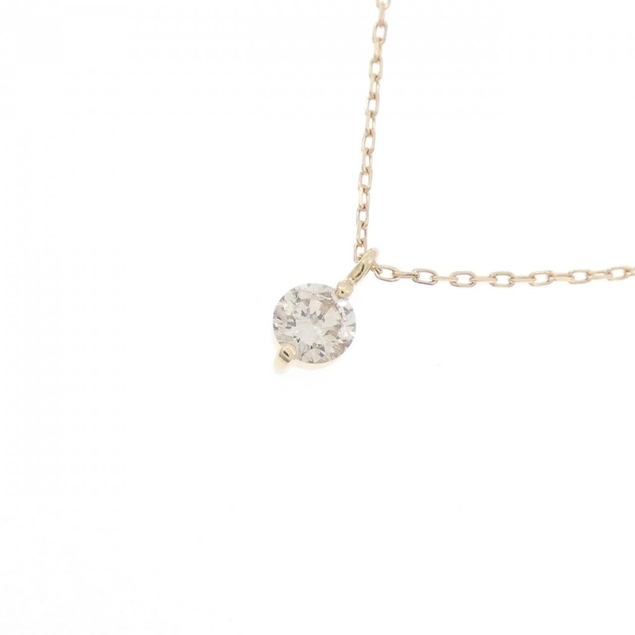 K10YG ソリティア ダイヤモンド ネックレス