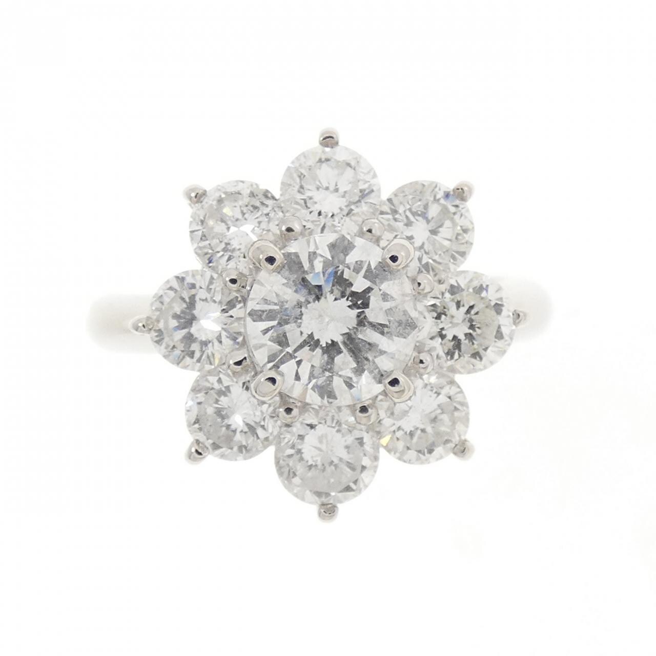 PT900 フラワー ダイヤモンド リング 2.00CT