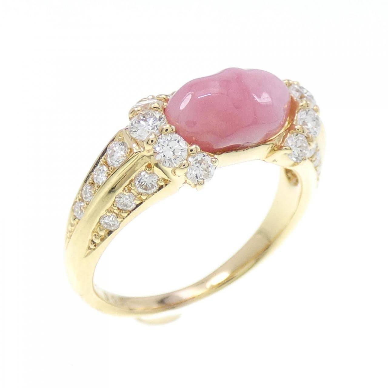 K18YG Conch Pearl Ring 1.62CT