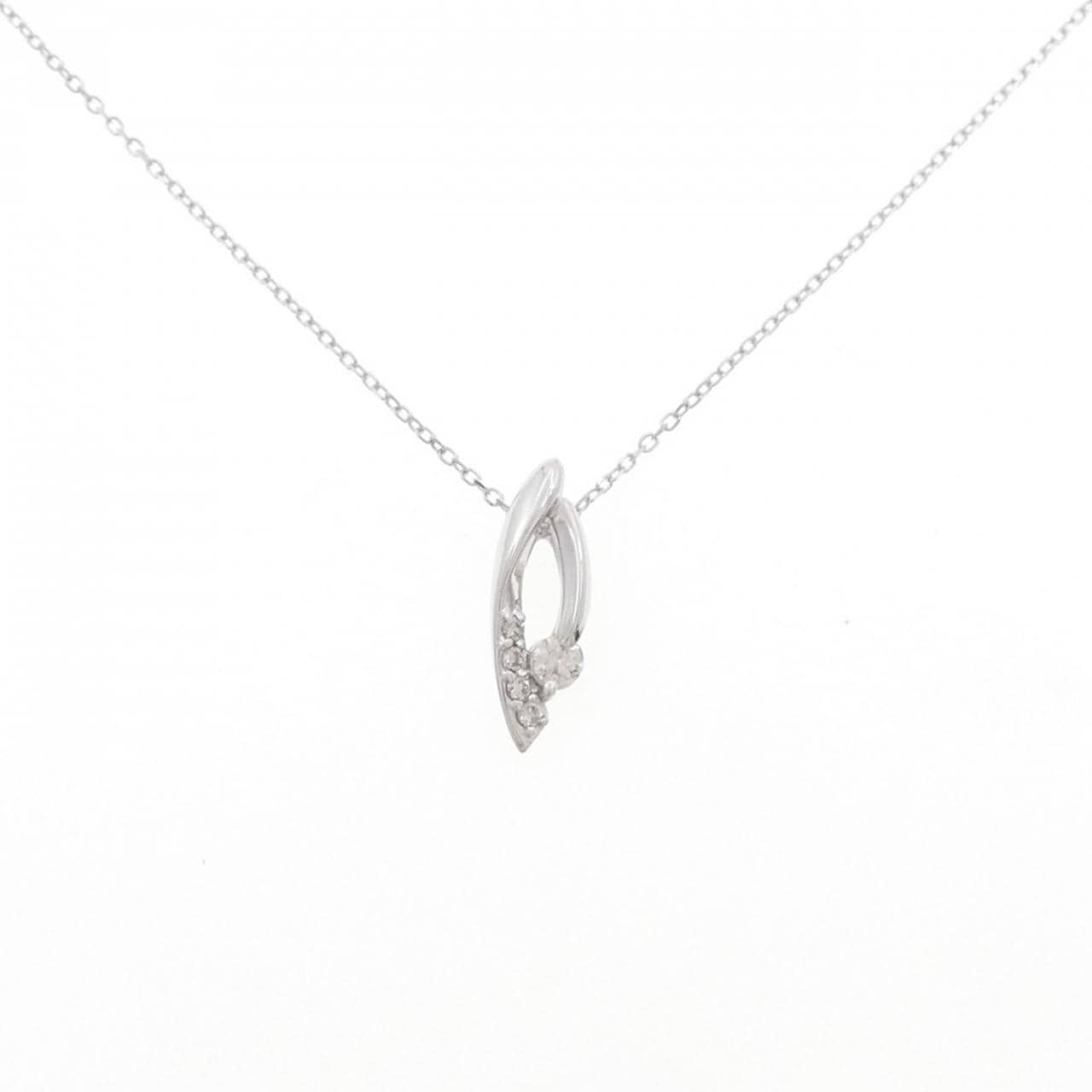 K18WG ダイヤモンド ネックレス 0.15CT