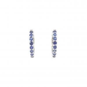 【新品】K18WG サファイヤ フープ ピアス