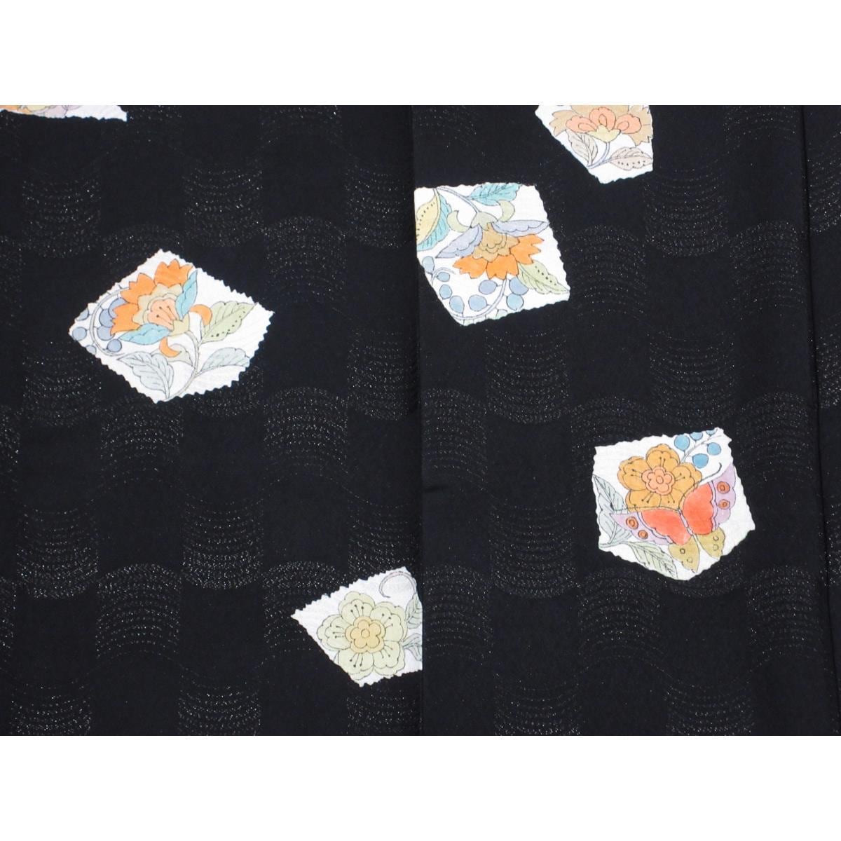 訪問着　銀通し友禅加工