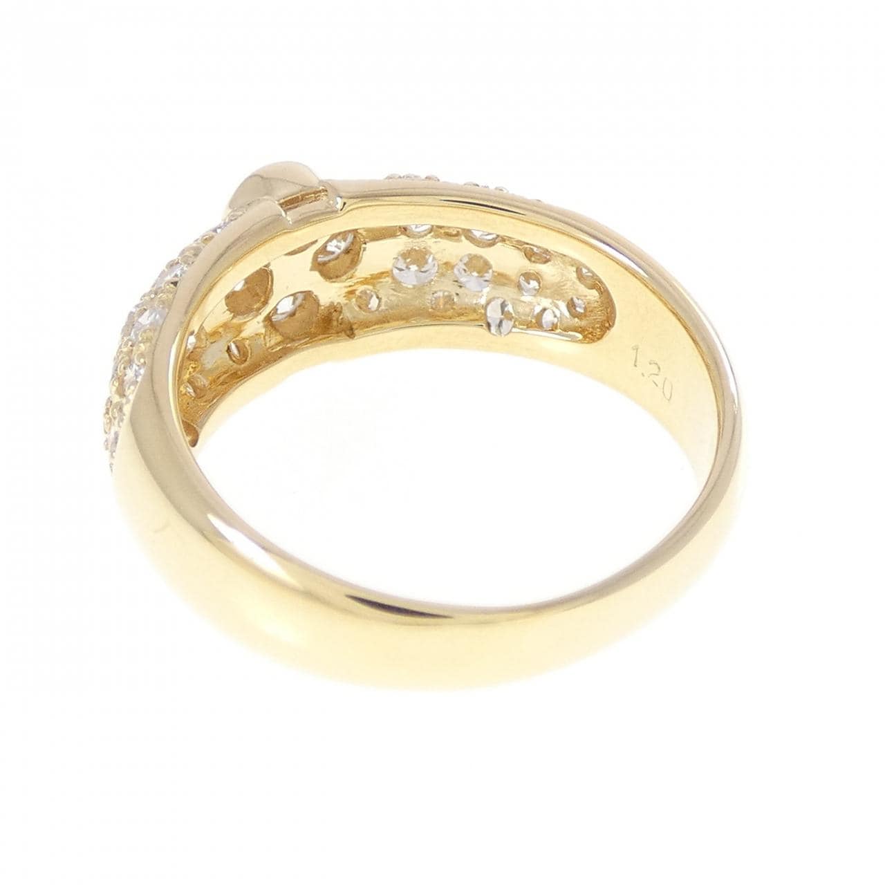 K18YG フラワー ダイヤモンド リング 1.20CT