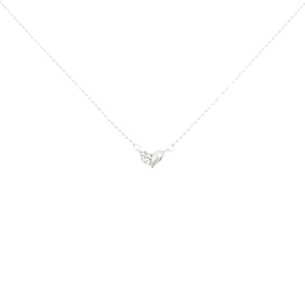 K10WG ハート ダイヤモンド ネックレス 0.03CT