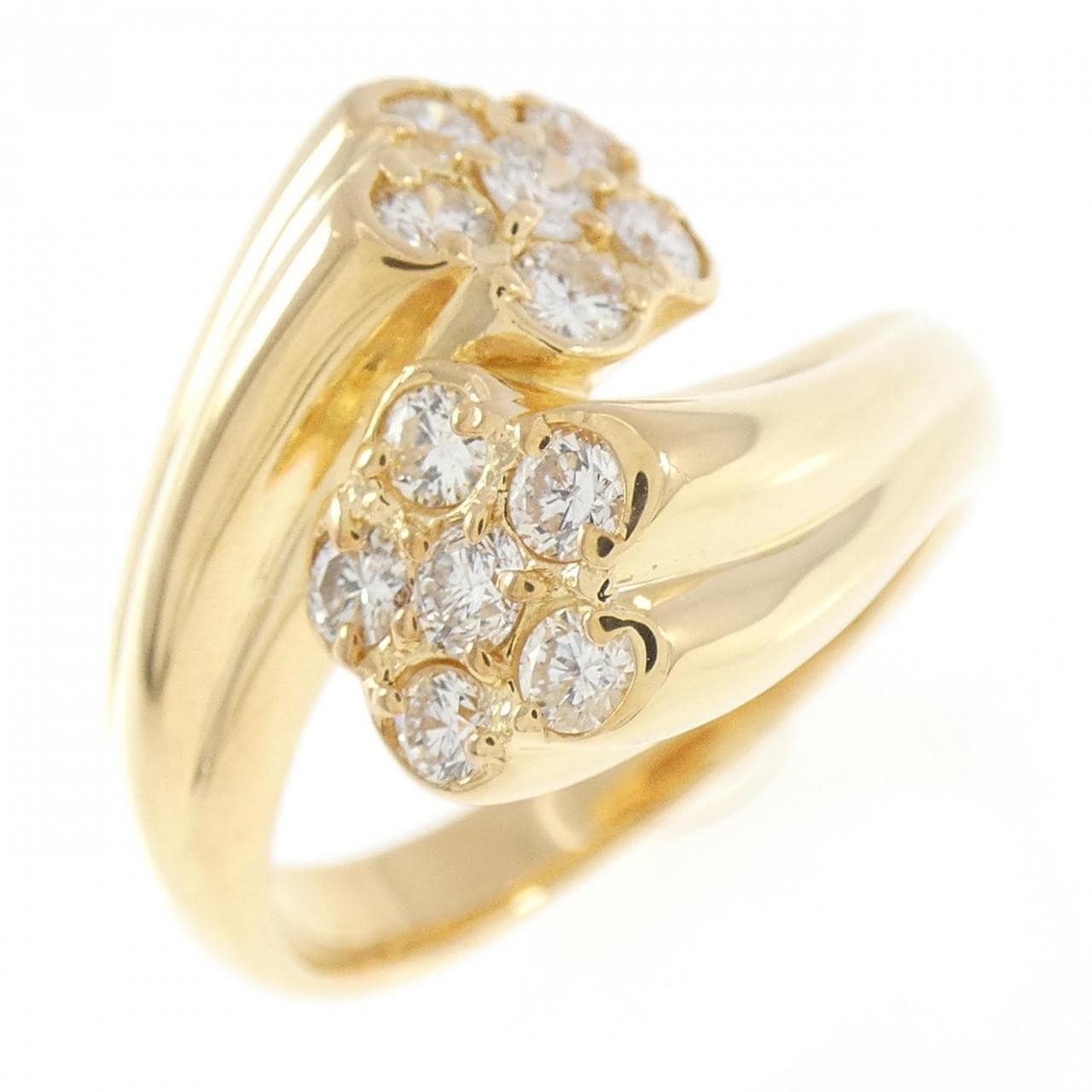 K18YG flower Diamond ring 0.50CT