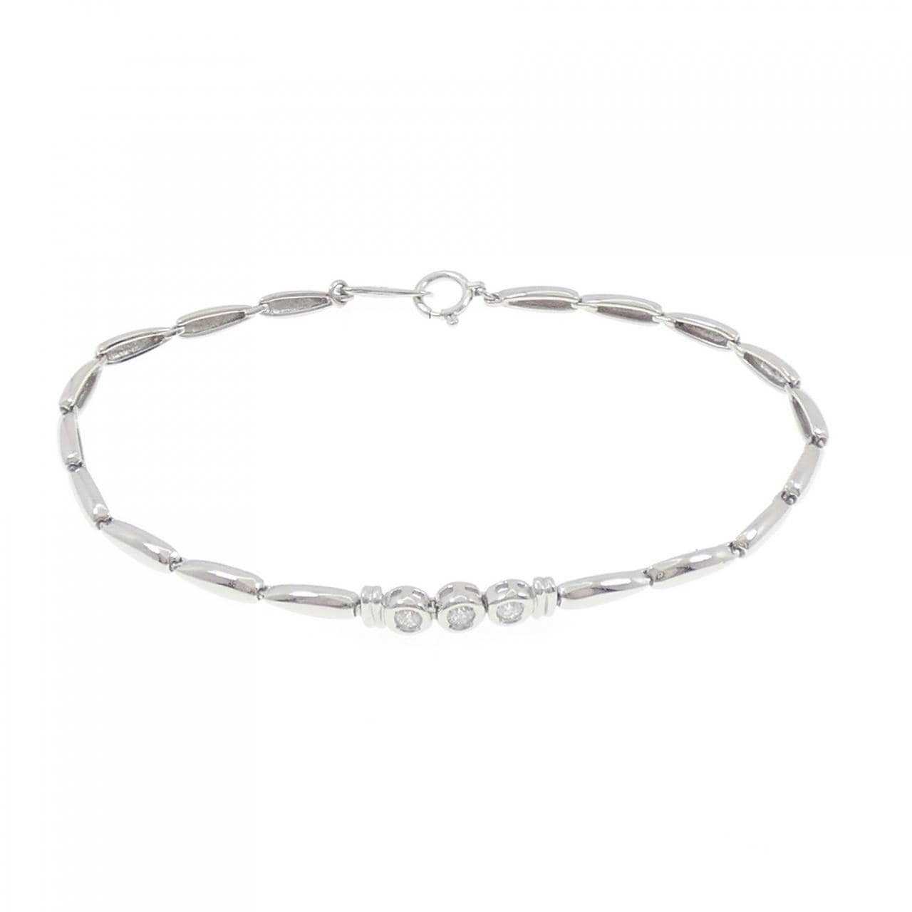 PT850 三石鑽石手鍊，0.12克拉