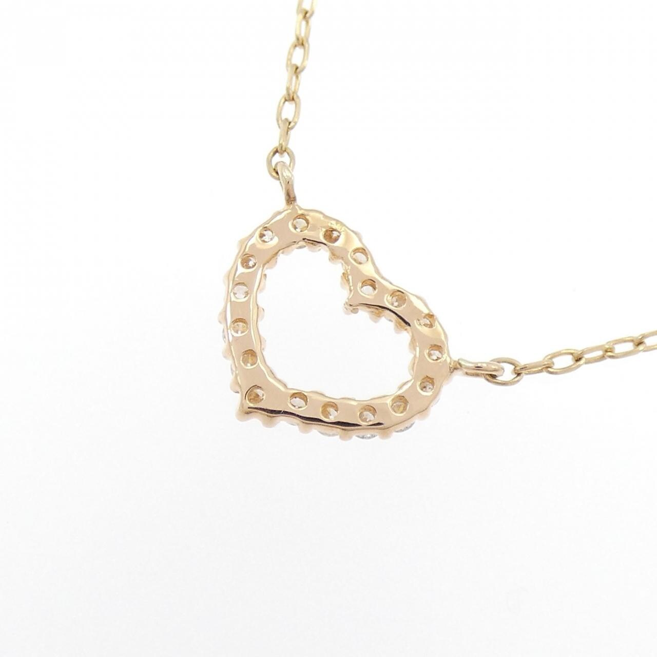 K18PG ハート ダイヤモンド ネックレス 0.18CT
