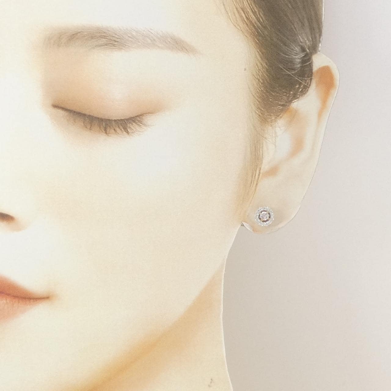 PT900/K18PG ダイヤモンド ピアス 0.105CT 0.115CT LPP I1