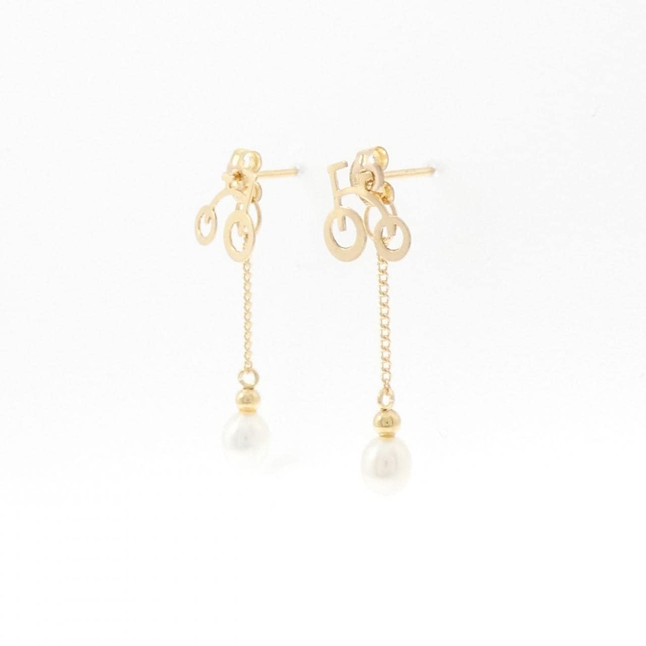 K18YG 淡水パール ピアス 3.6mm