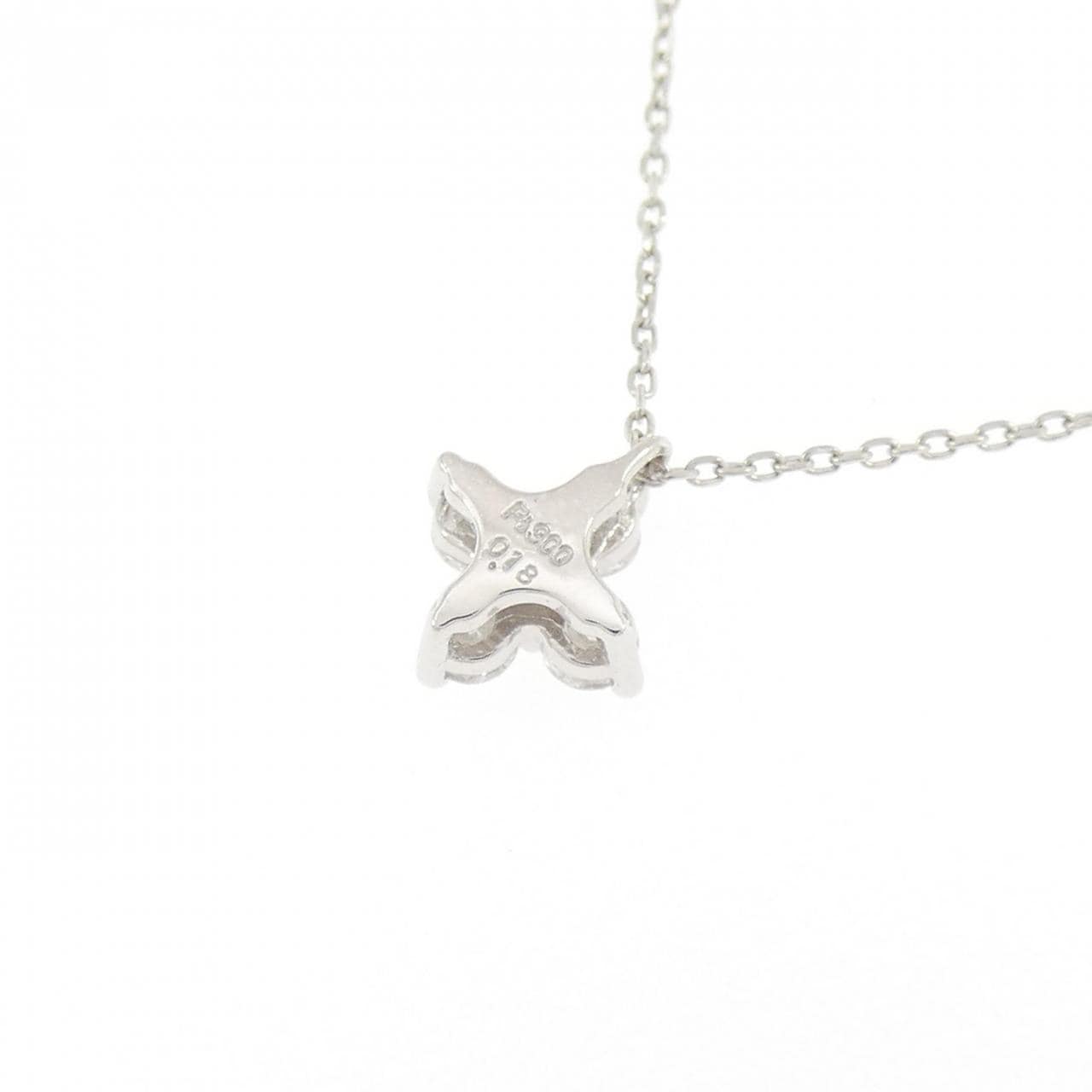 PT900/PT850 フラワー ダイヤモンド ネックレス 0.18CT