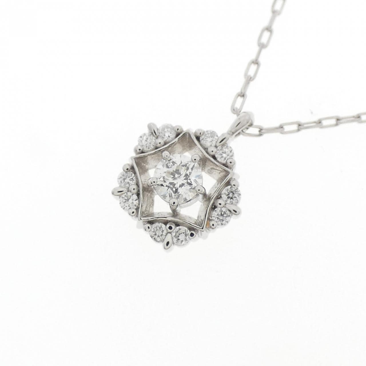 PT950/PT850 ダイヤモンド ネックレス 0.10CT