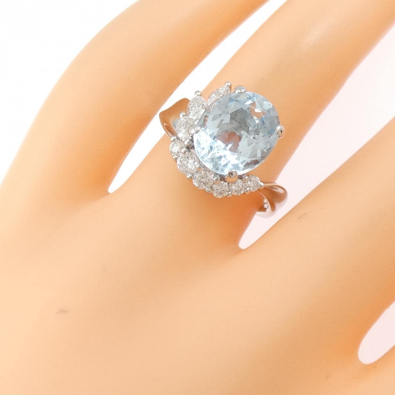 PT900 アクアマリン リング 3.26CT