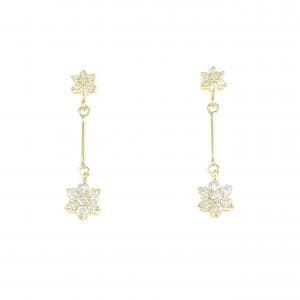 K18YG フラワー ダイヤモンド ピアス 0.52CT