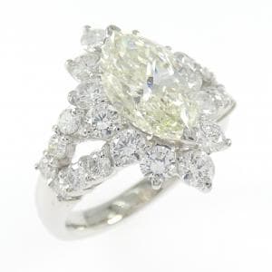 PT900 ダイヤモンド リング 2.714CT VLY SI1 マーキスカット