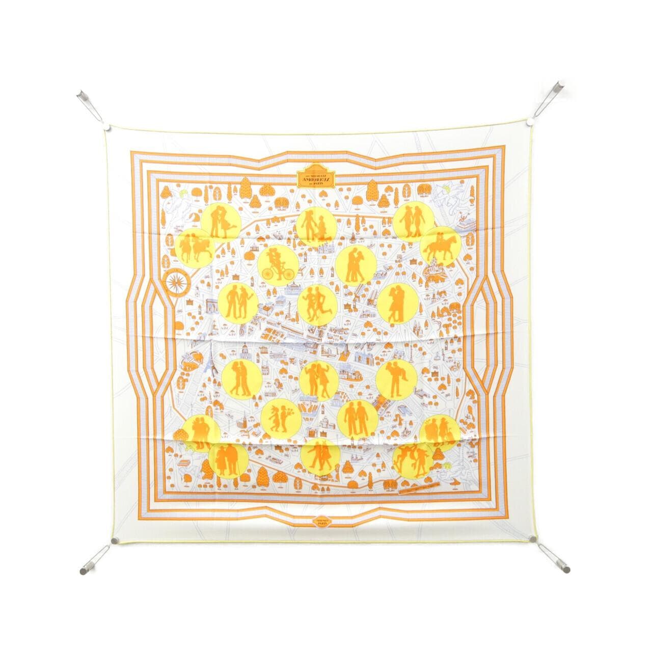 エルメス LES NOUVEAUX AMOUREUX DE PARIS カレ スカーフ