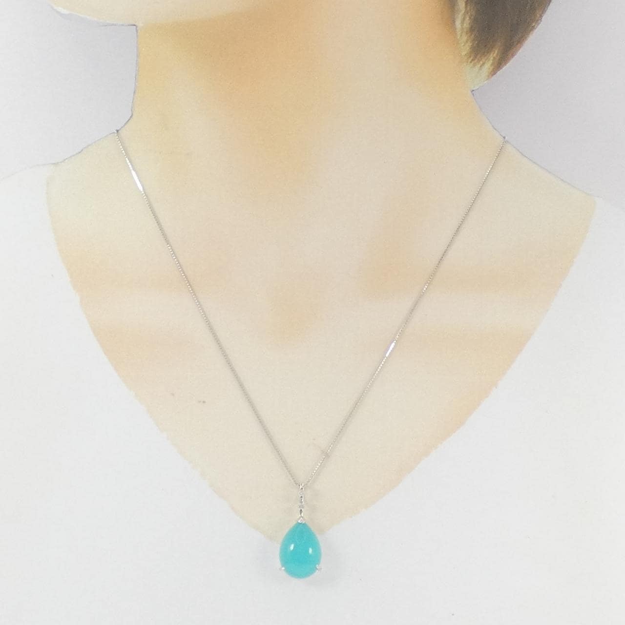 K18WG カルセドニー ネックレス