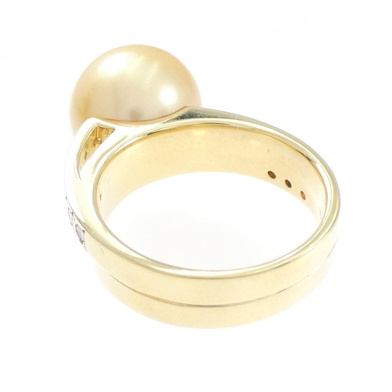 K18YG 白蝶パール リング 12.1mm