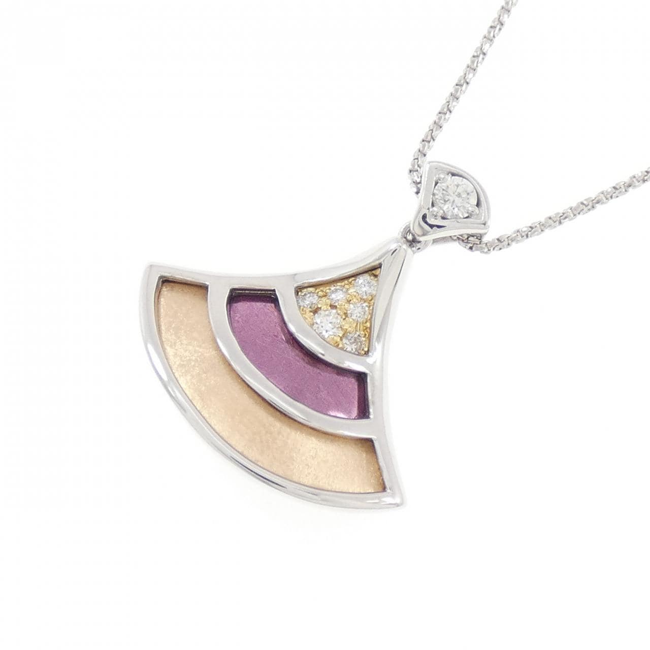 K18フォーカラー ダイヤモンド ネックレス 0.11CT