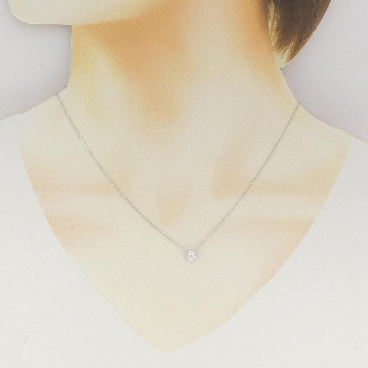 K18WG ダイヤモンド ネックレス 0.126CT