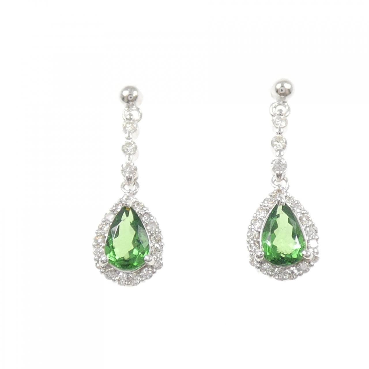 K18WG ガーネット ピアス 0.80CT