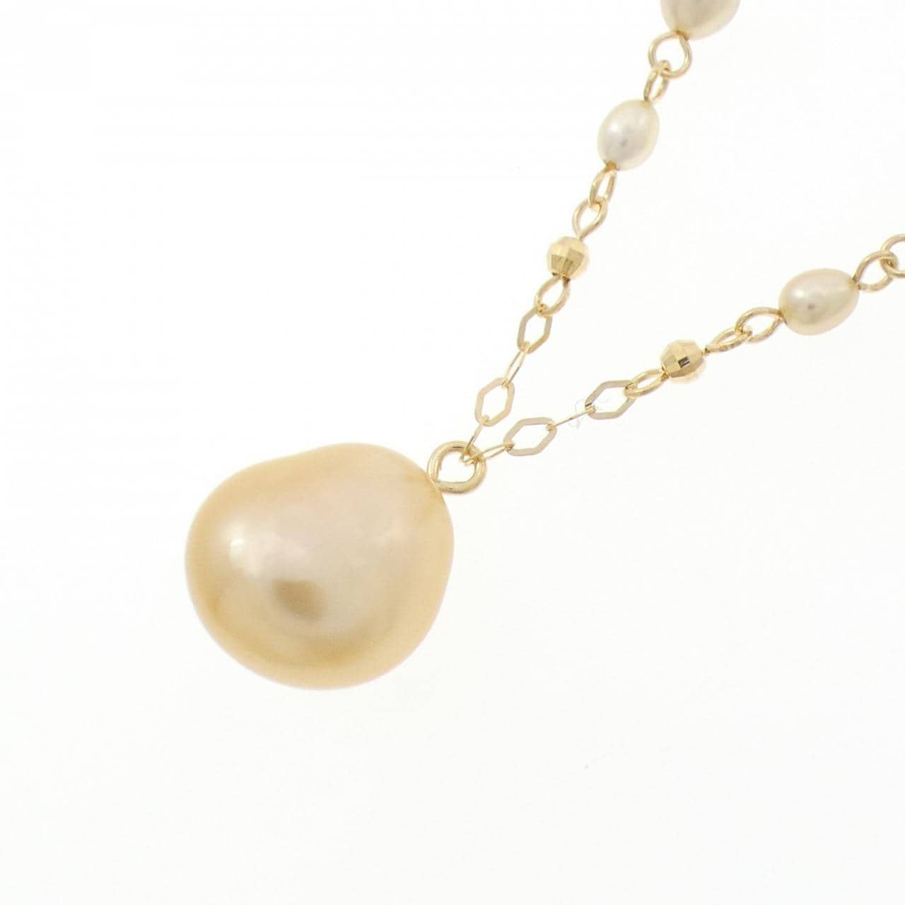 K18YG 白蝶パール ネックレス