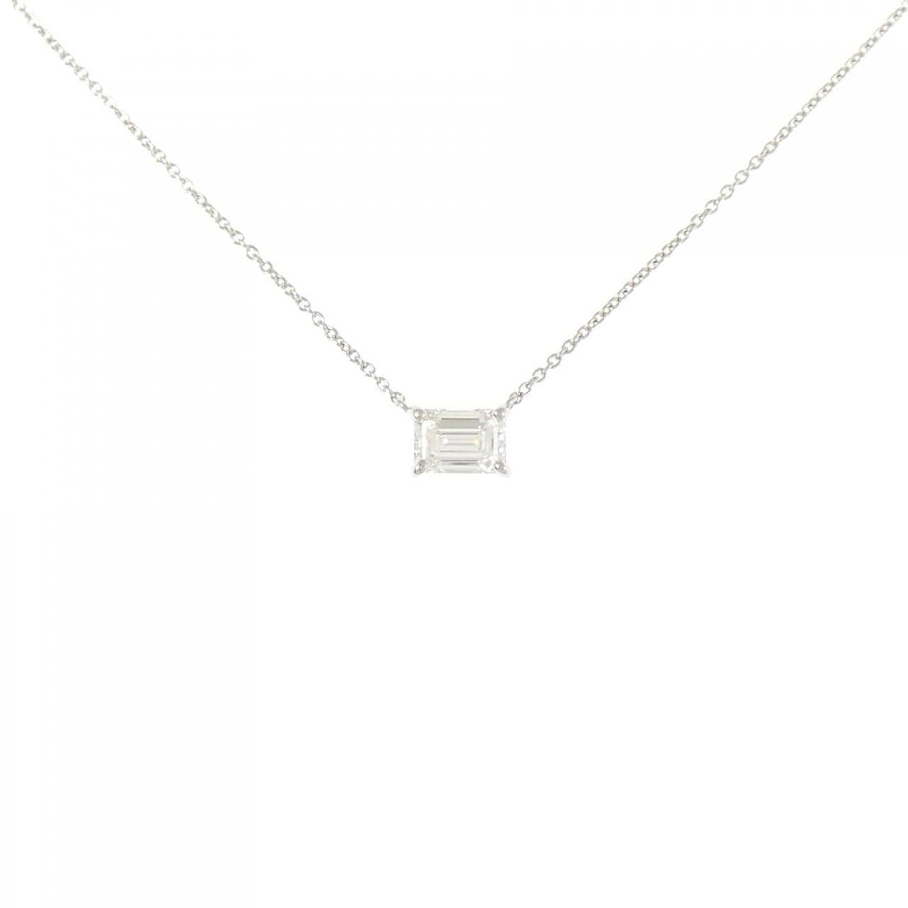 【リメイク】PT900/PT850 ダイヤモンド ネックレス 0.594CT G VVS2 エメラルドカット