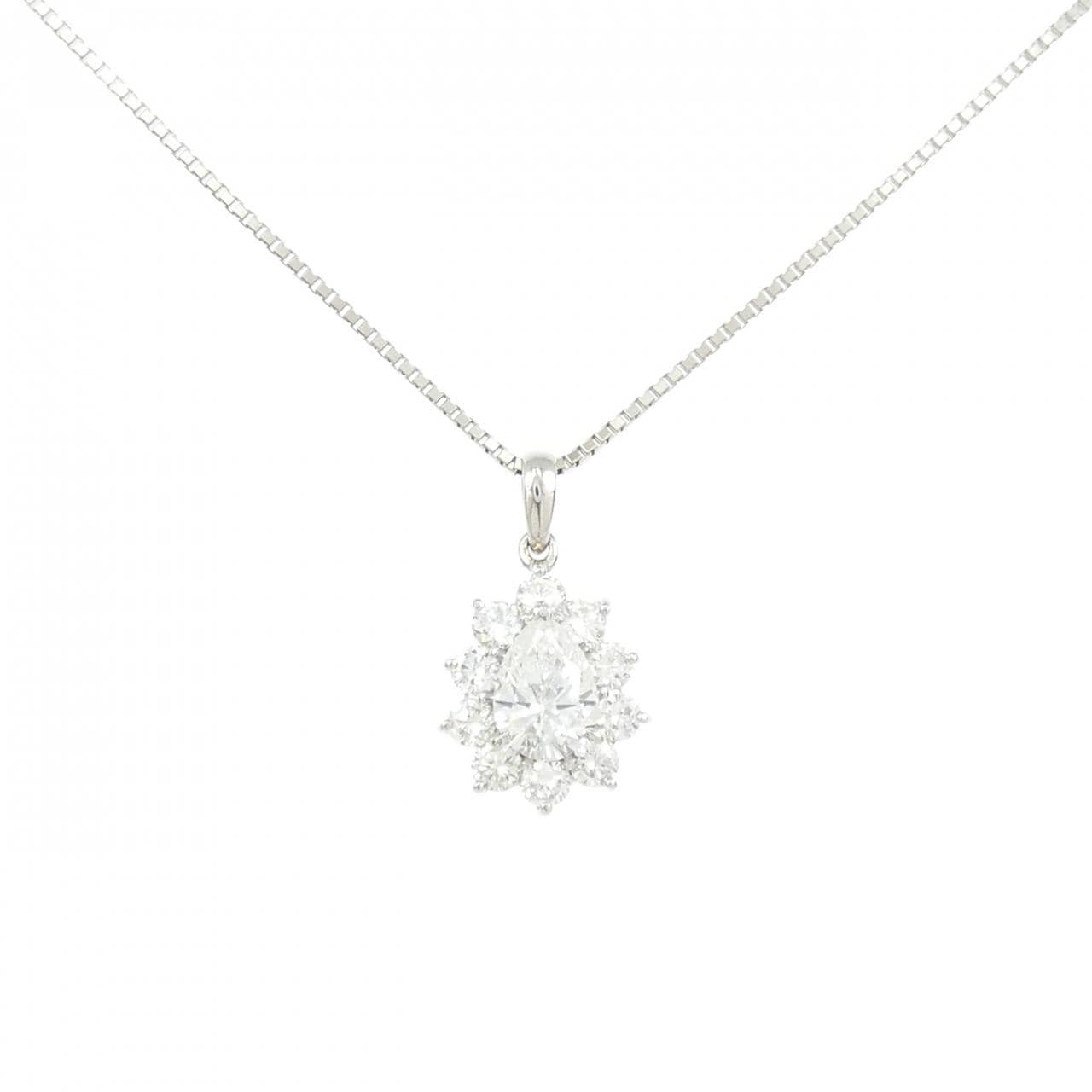 PT900/PT850 ダイヤモンド ネックレス 0.893CT F VVS2 ペアシェイプ