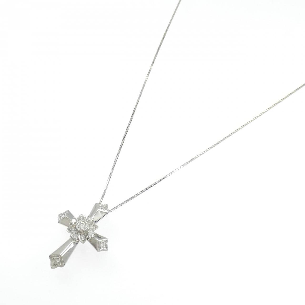 PT900/PT850 クロス ダイヤモンド ネックレス 0.24CT