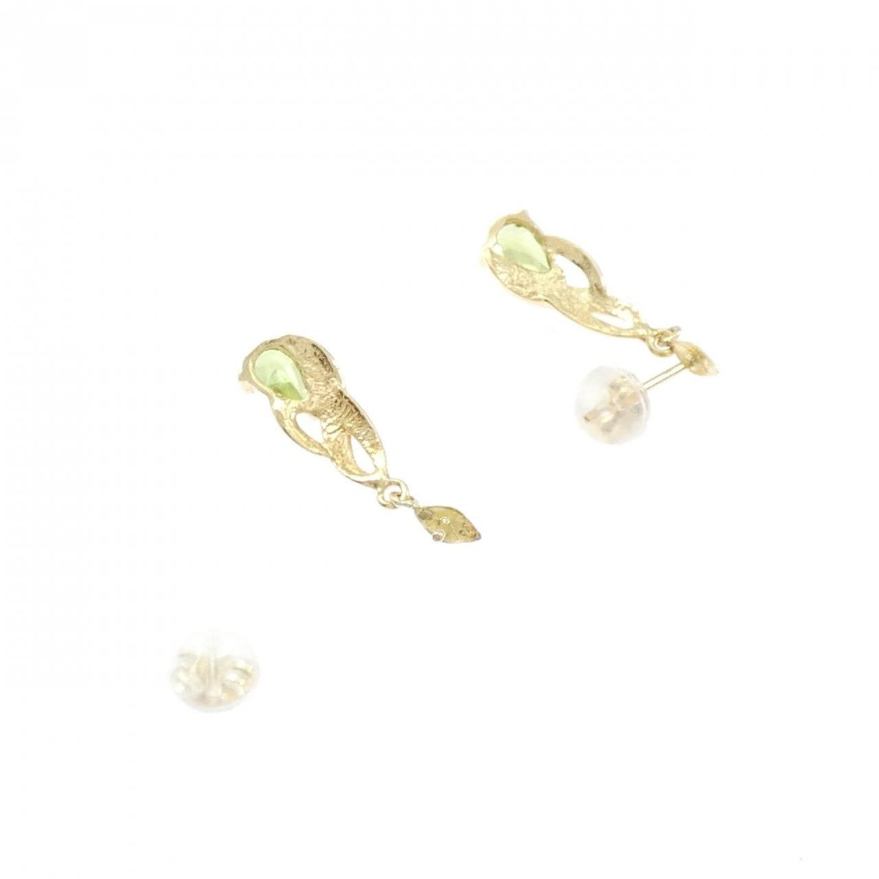 K18YG ペリドット ピアス