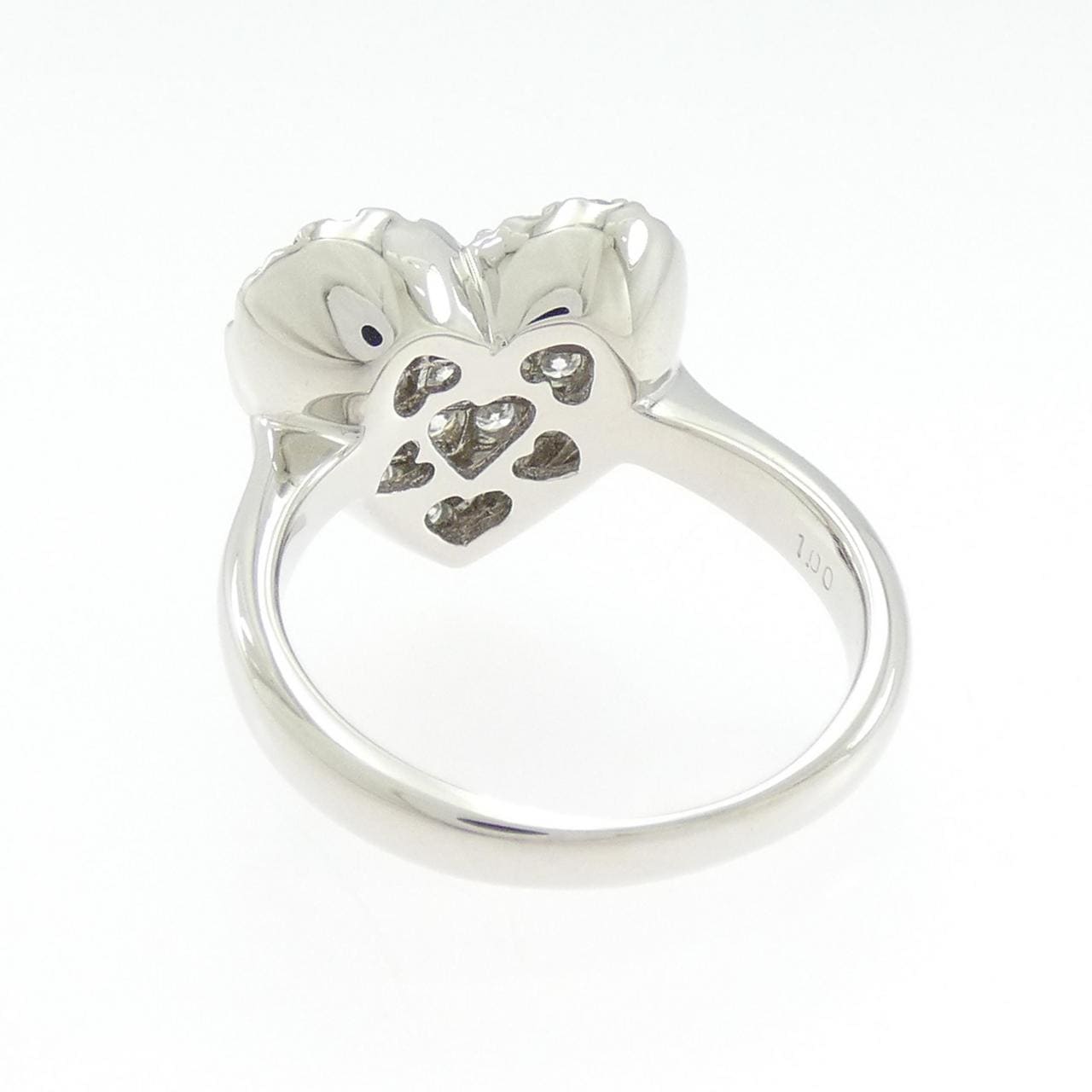 PT900 ハート パヴェ ダイヤモンド リング 1.00CT