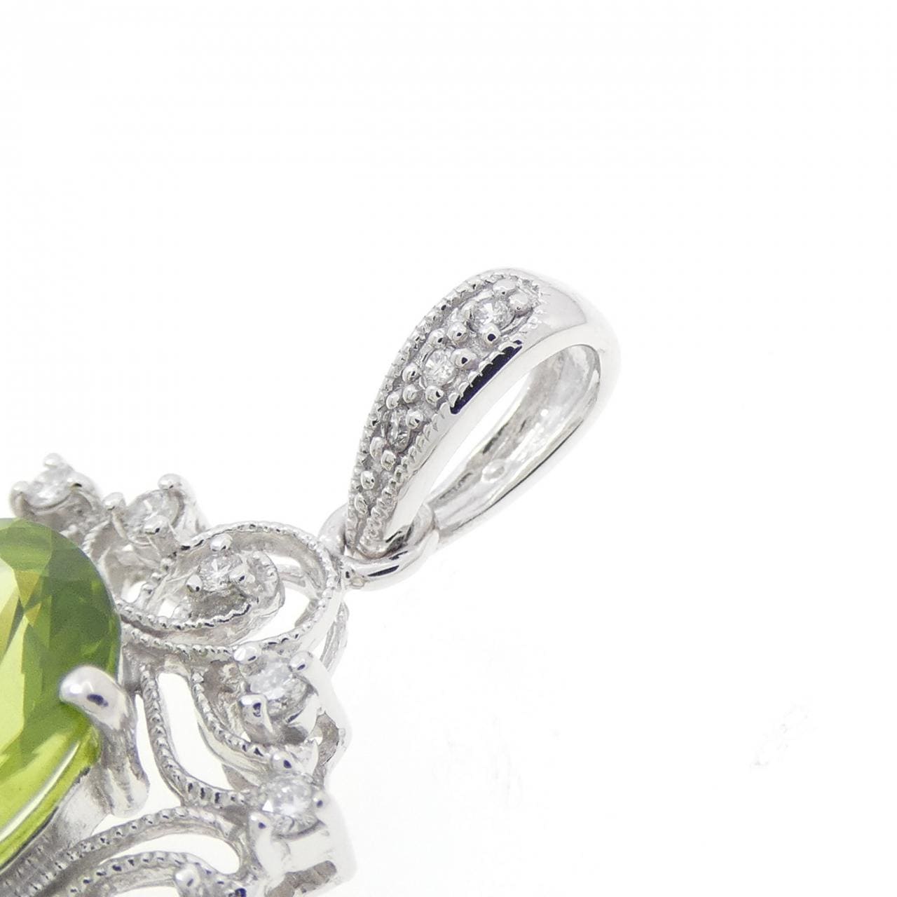 K18WG Peridot Pendant 5.34CT