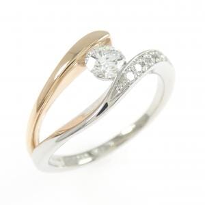 K18PG/PT900 ダイヤモンド リング 0.304CT