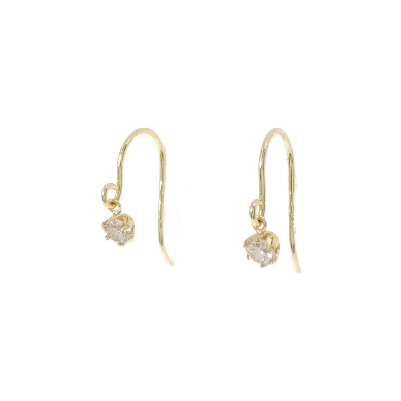 【新品】K18YG ダイヤモンド ピアス 0.15CT
