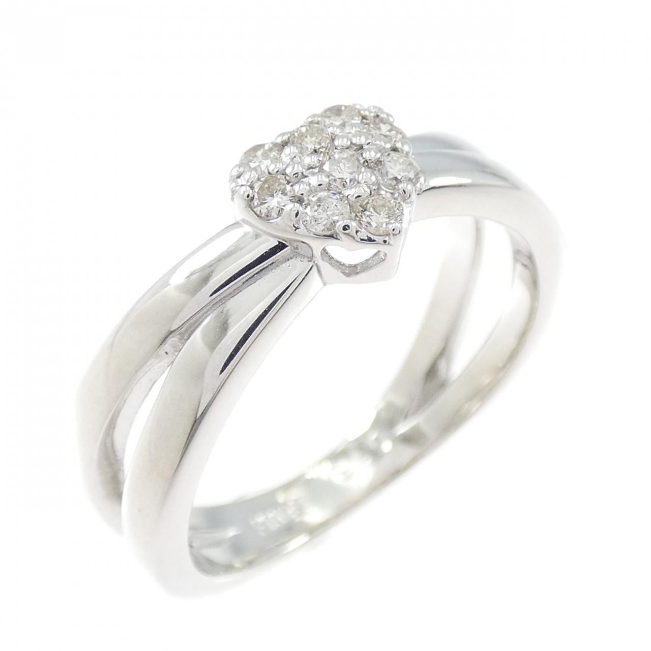 K18WG ハート ダイヤモンド リング 0.15CT